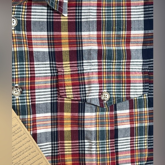 NWT Willis & Geiger Large Plaid Casual Button Indian Madras Patchwork Shirt - Picture 7 of 10